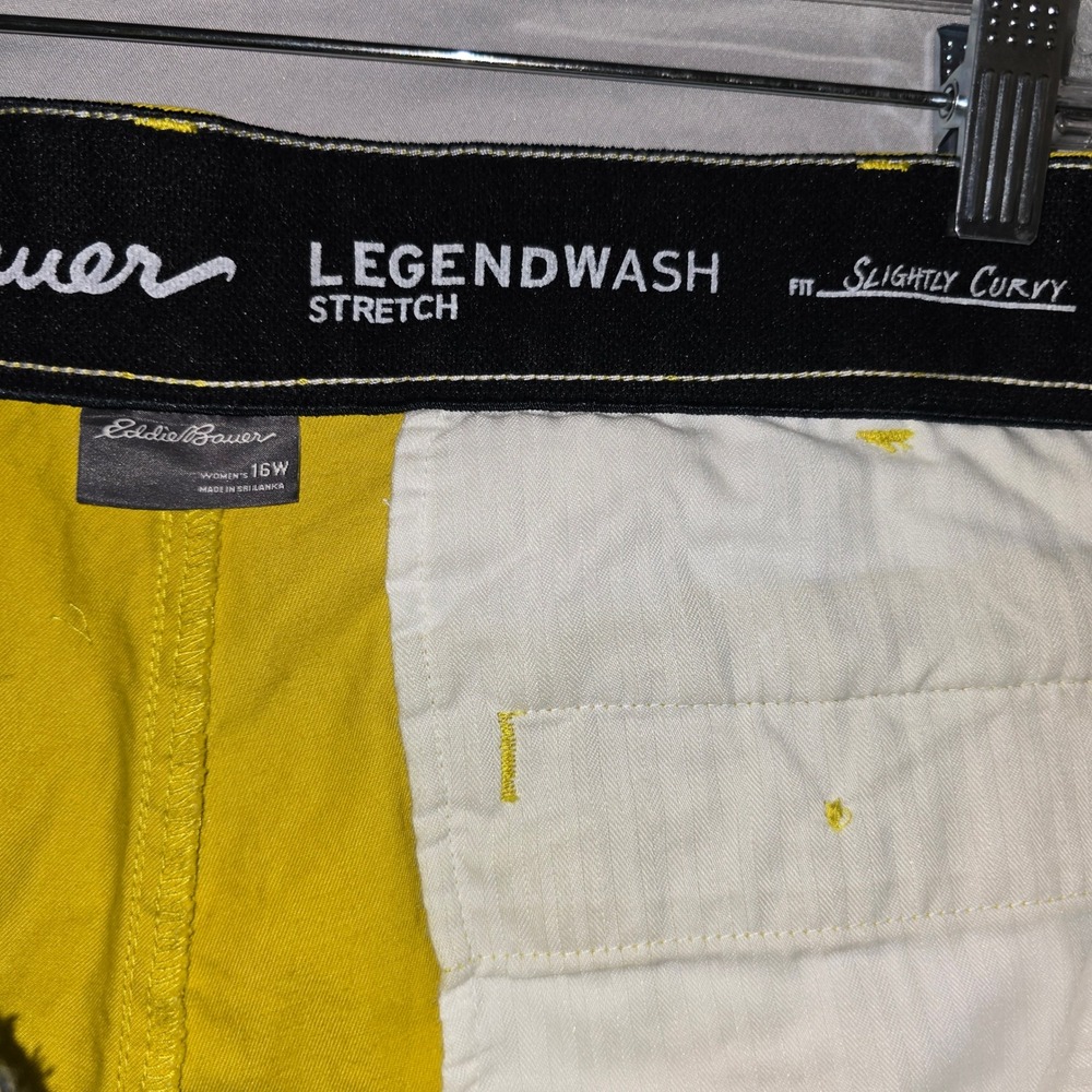 Eddie Bauer Shorts 16W Womens Yellow Legend Wash Stretch Lightly Curvy Slim - Picture 9 of 11